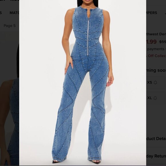 Denim Jumpsuit - Picture 1 of 2